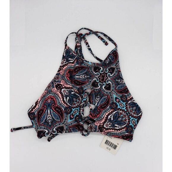 NEW Altar'd State Paisley high‎ neck bikini top, Small - Picture 1 of 6